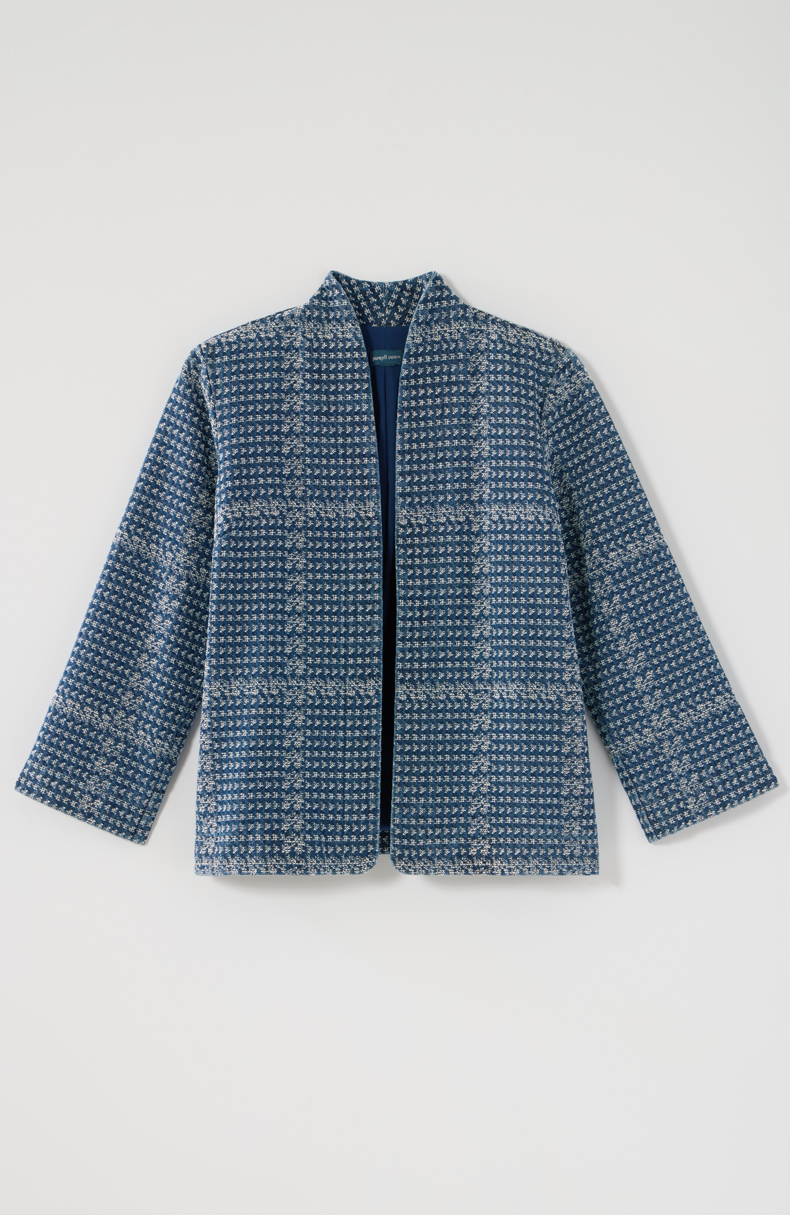 pure jill indigo jacquard jacket