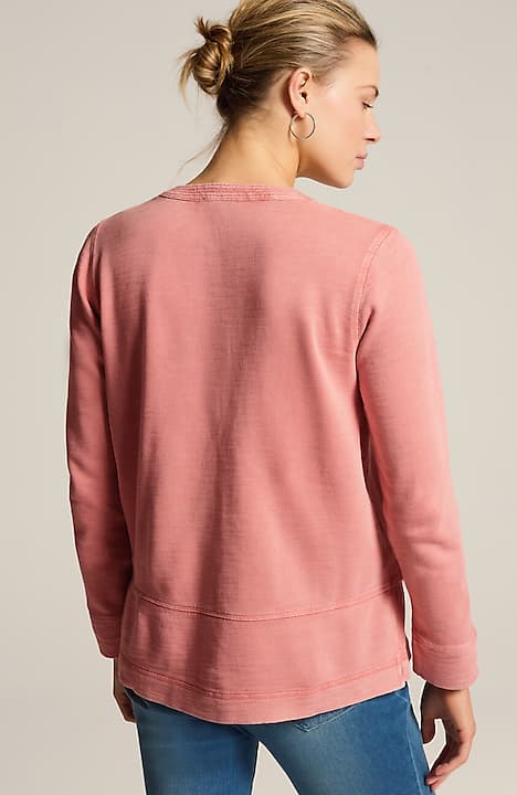 pure jill contrast-stitched top