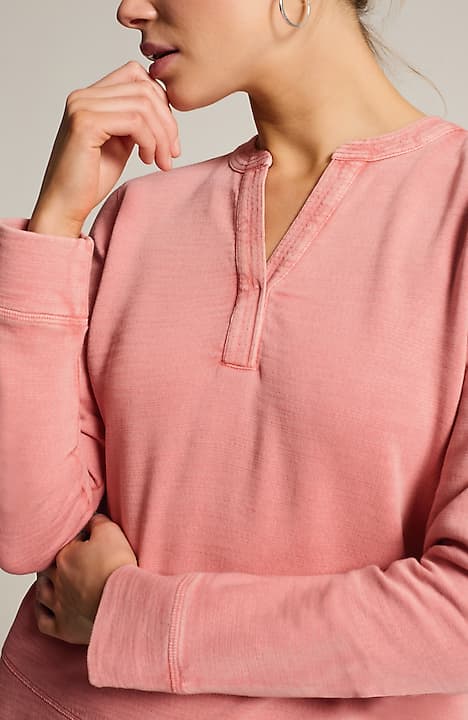 pure jill contrast-stitched top