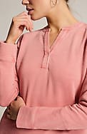 pure jill contrast-stitched top