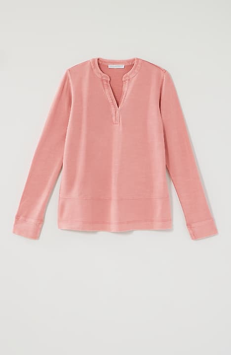 pure jill contrast-stitched top