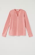 pure jill contrast-stitched top