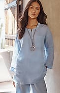 pure jill linen one-pocket tunic