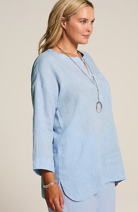 pure jill linen one-pocket tunic