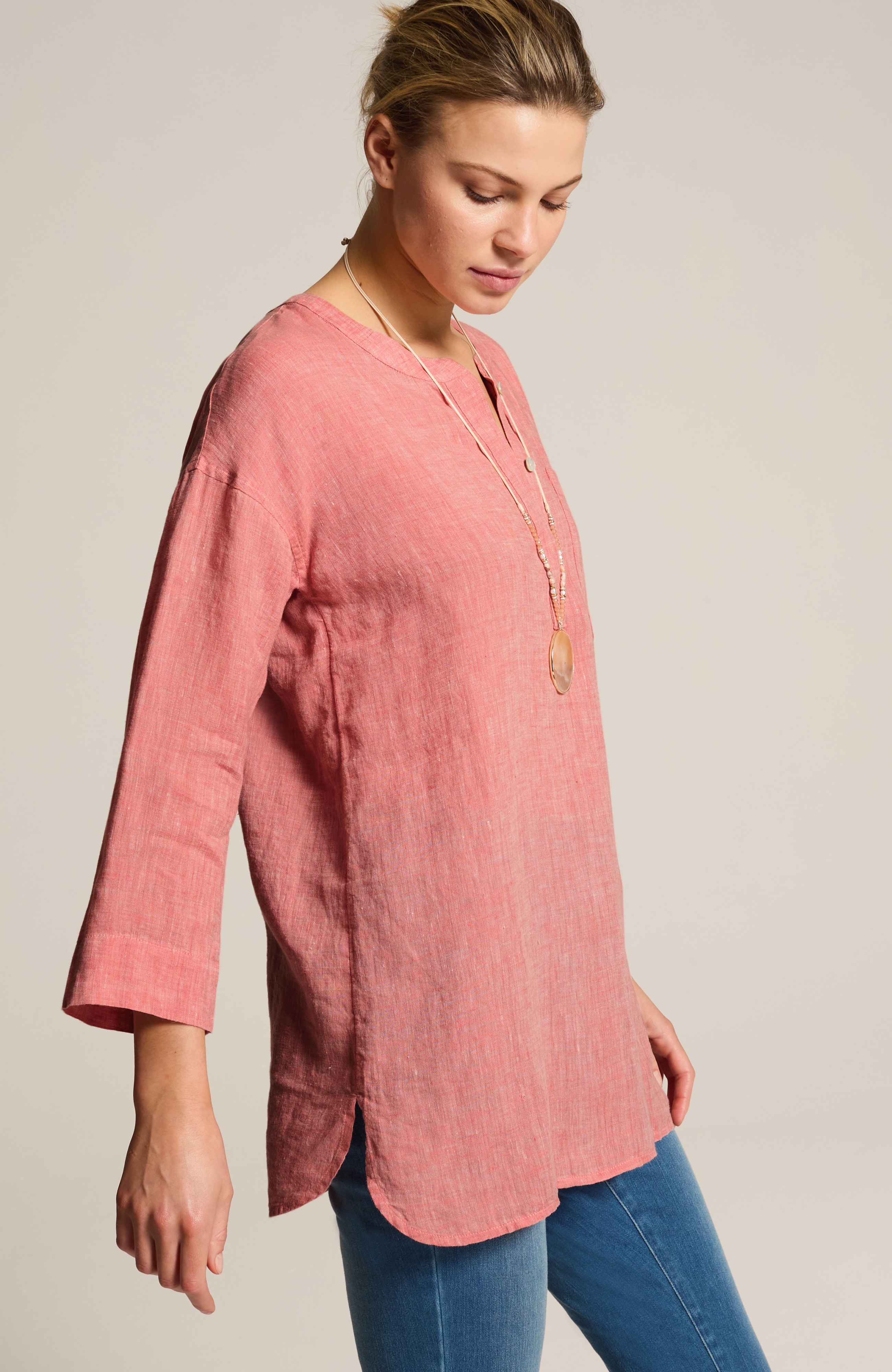 pure jill linen one-pocket tunic