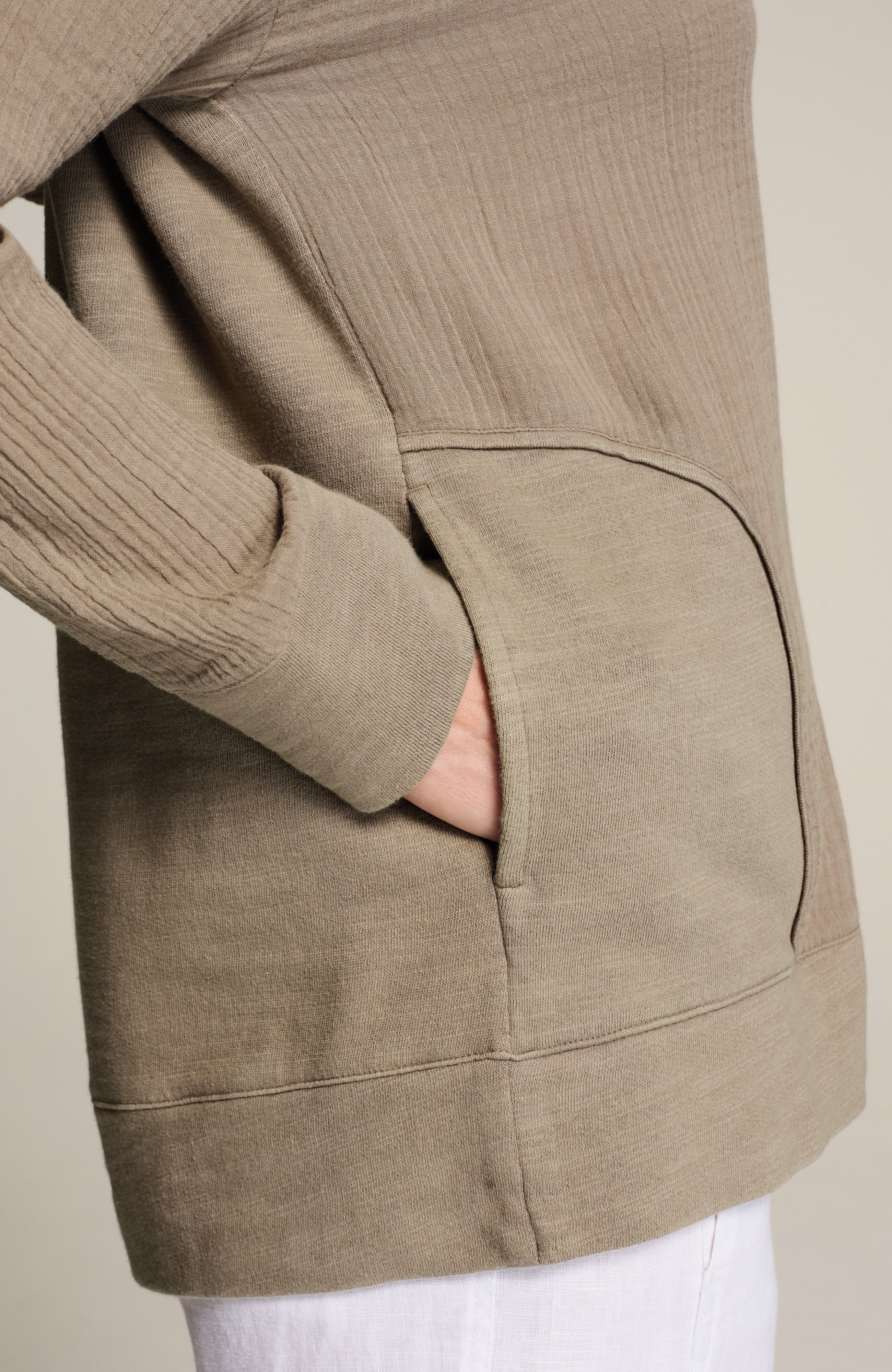 pure jill french terry & gauze hoodie