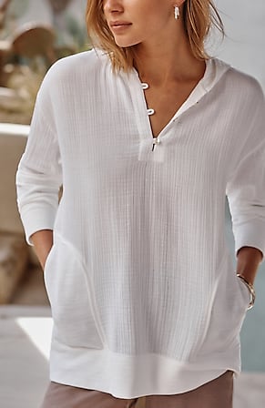Image for Pure Jill French Terry & Gauze Hoodie