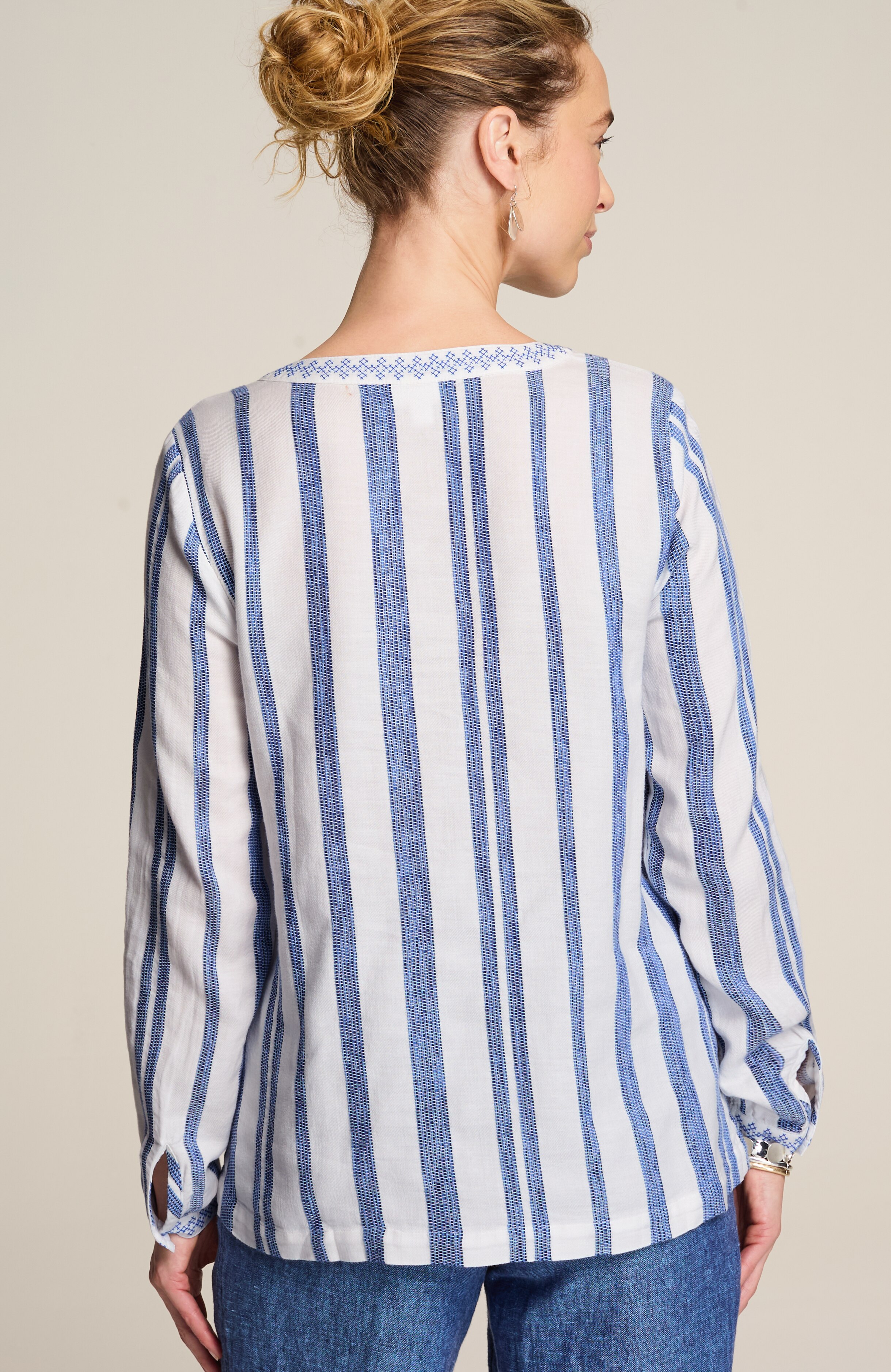 PURE JILL EMBROIDERED STRIPED TOP | JJill