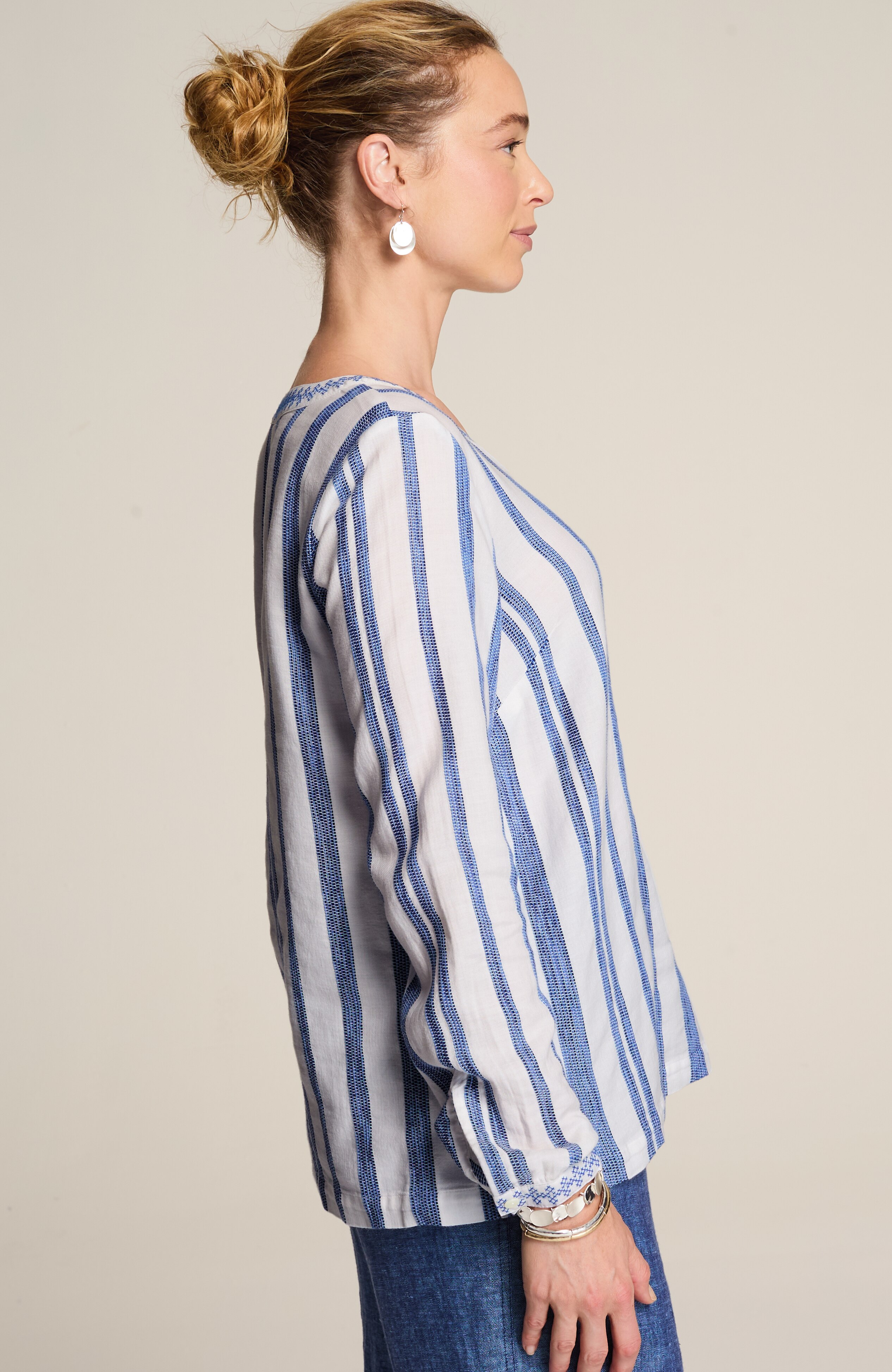 PURE JILL EMBROIDERED STRIPED TOP | JJill