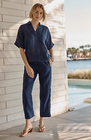 Image for Pure Jill Linen Cropped Pants