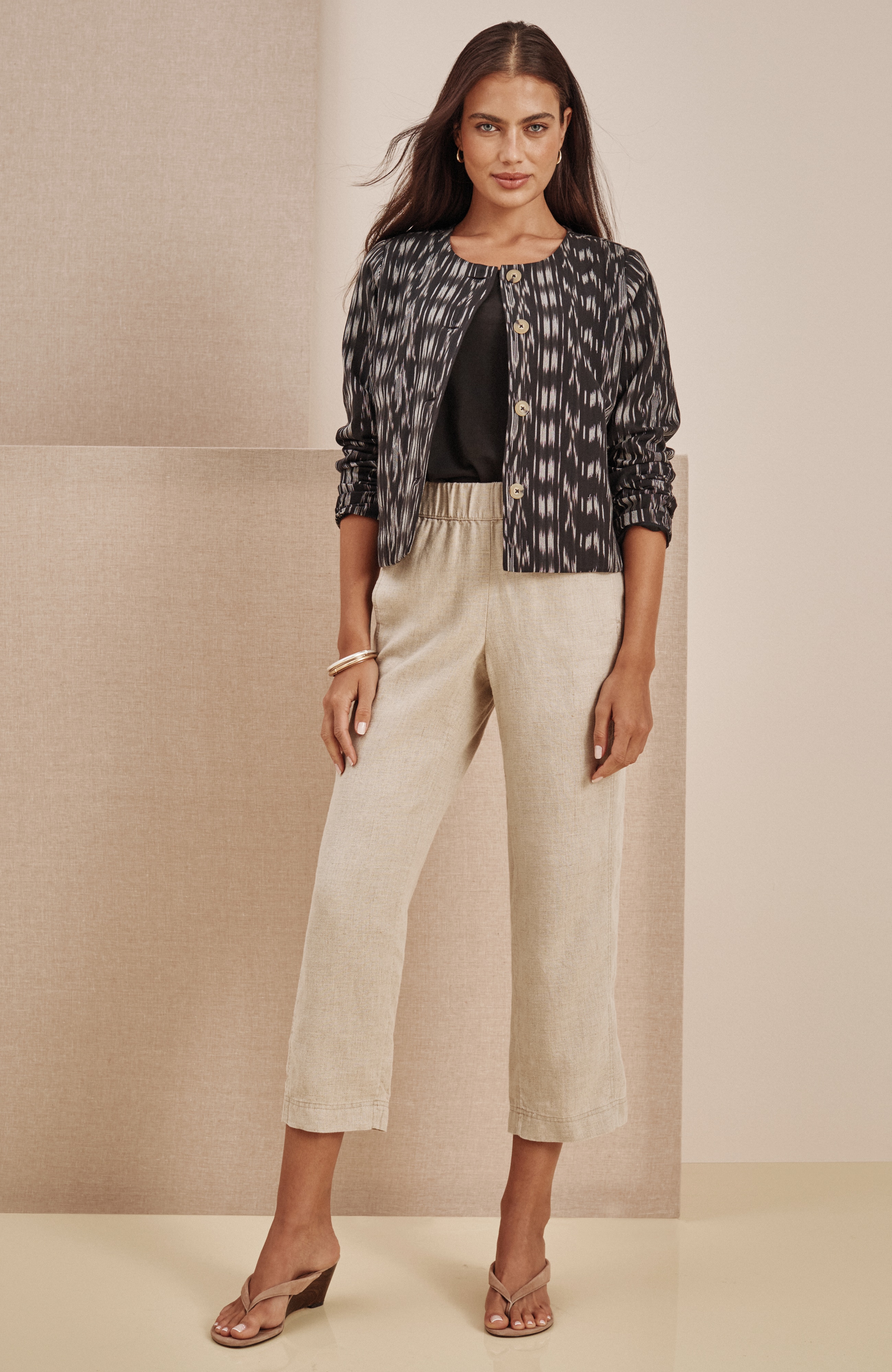 PURE JILL LINEN CROPPED PANTS | JJill
