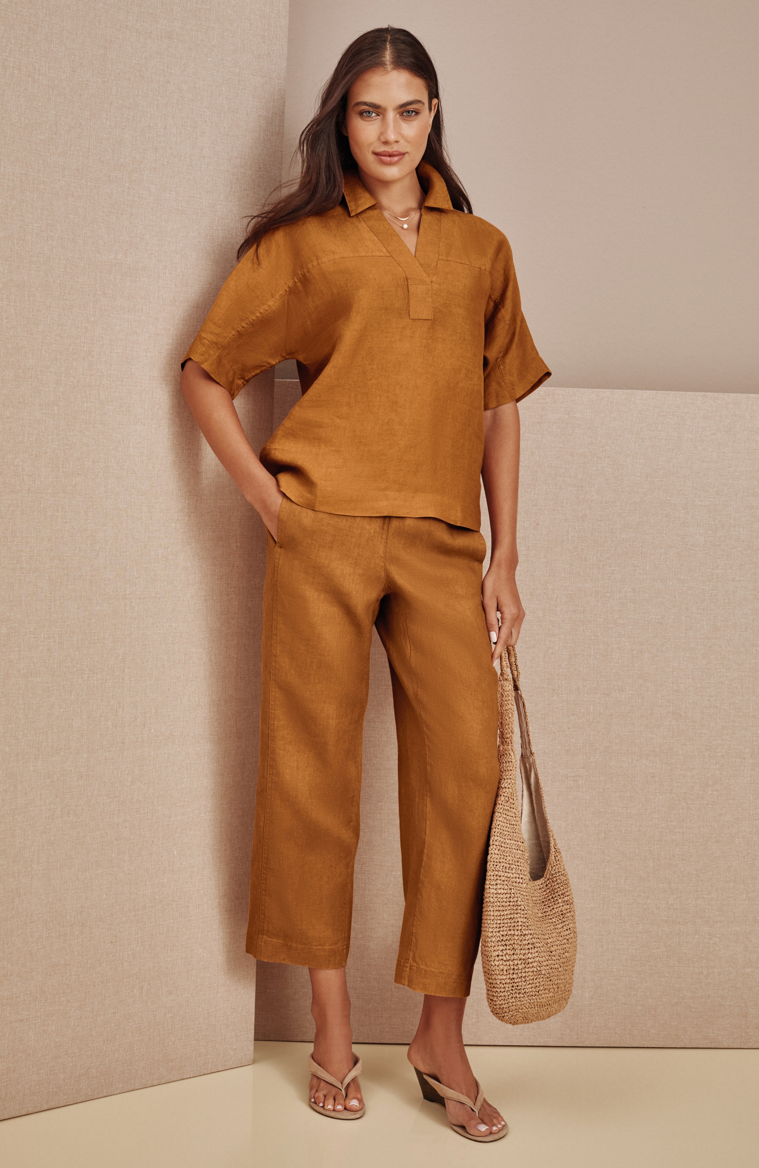 PURE JILL LINEN CROPPED PANTS | JJill