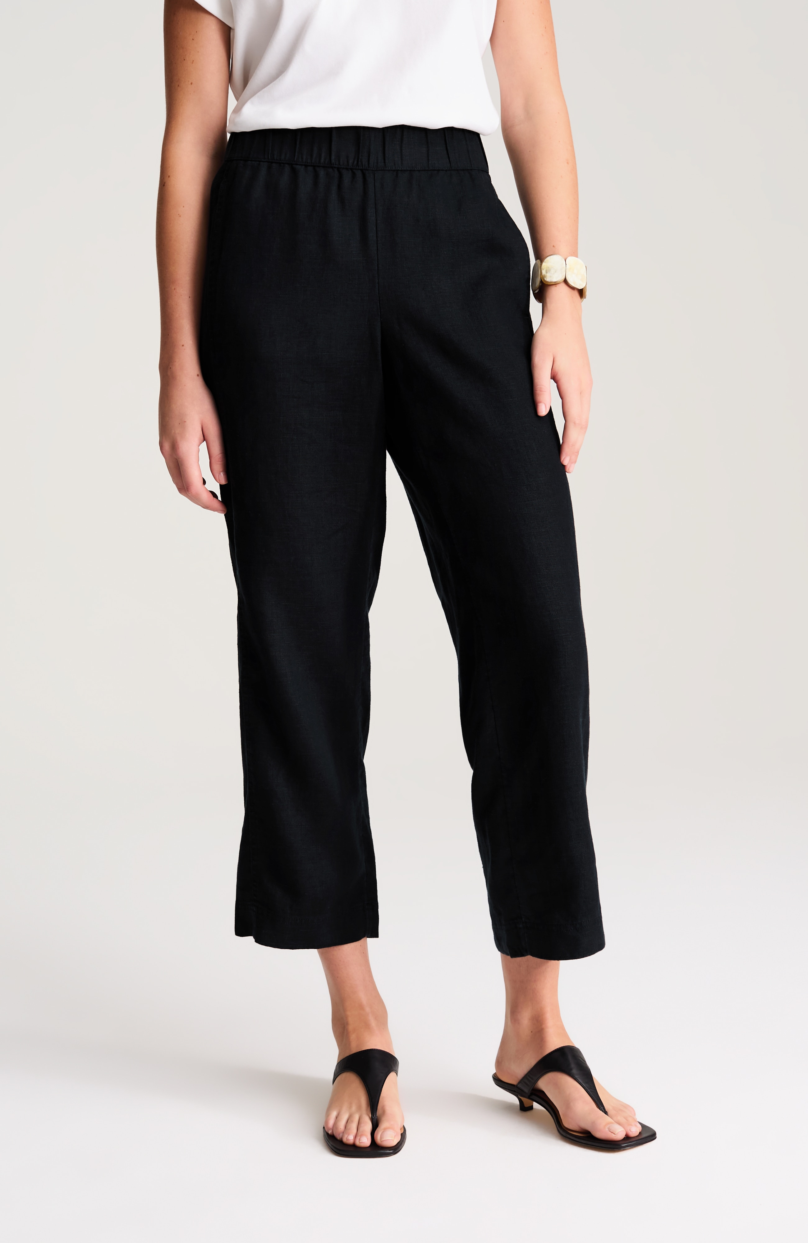 pure jill linen cropped pants