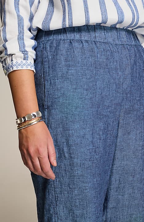 pure jill linen cropped pants