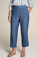 pure jill linen cropped pants