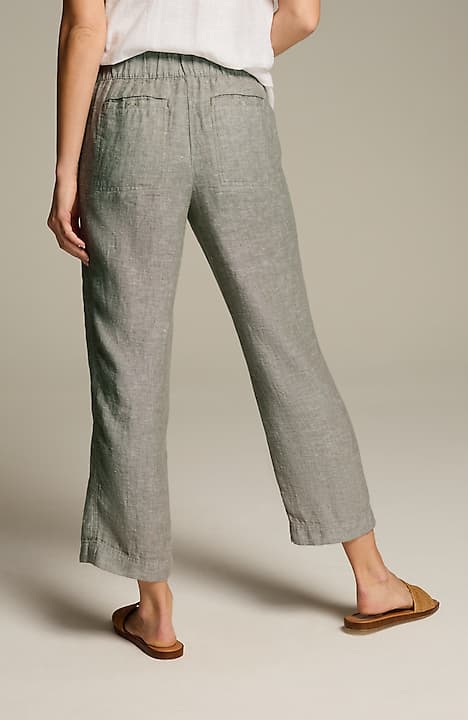 pure jill linen cropped pants
