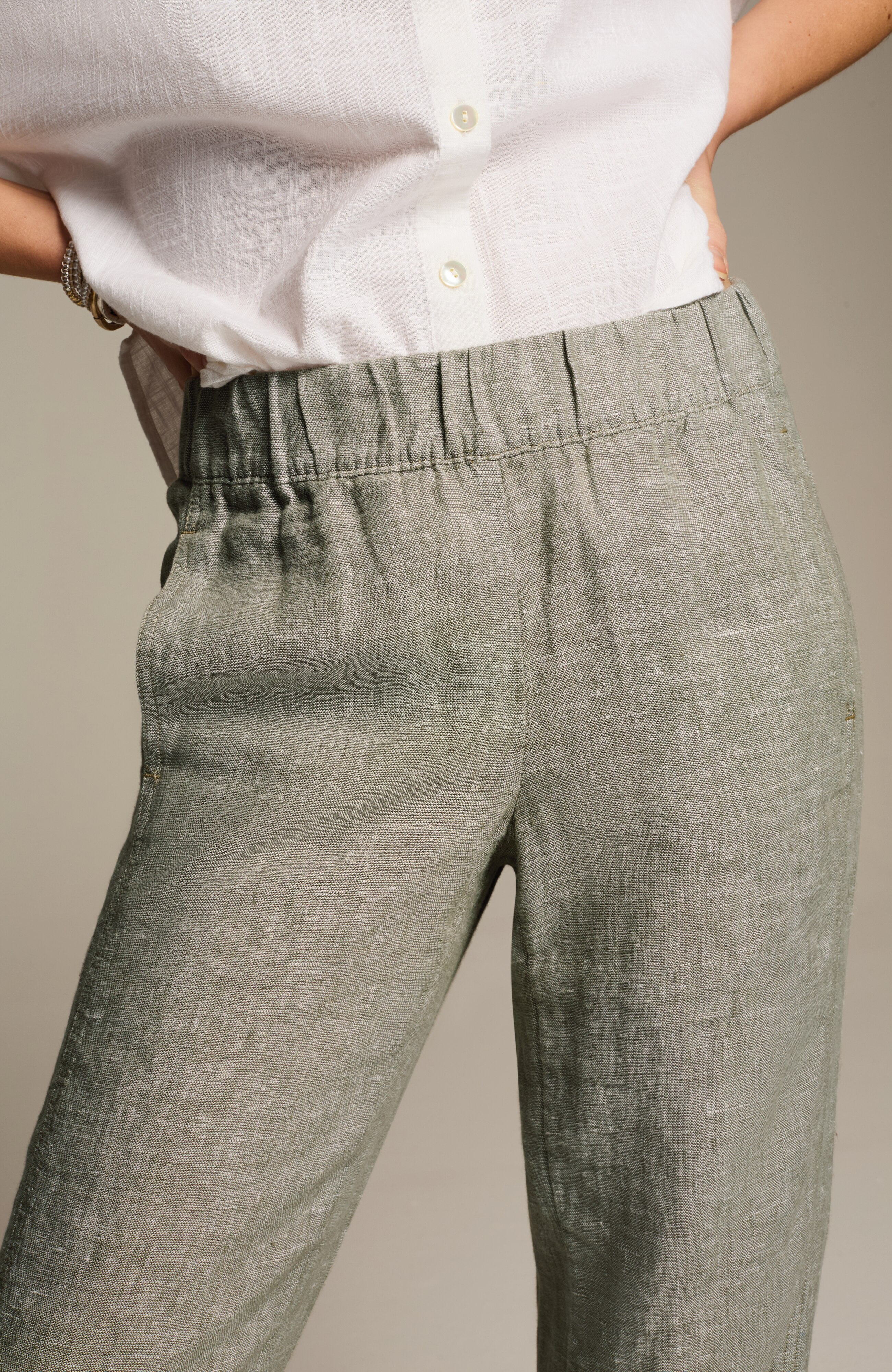 【送料&関税込】ChloAC Cotton Cropped Pants XCVI Langley Poplin Cinched Relaxed Fit Cargo Pant