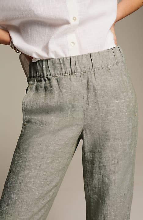 pure jill linen cropped pants