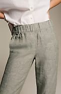 pure jill linen cropped pants
