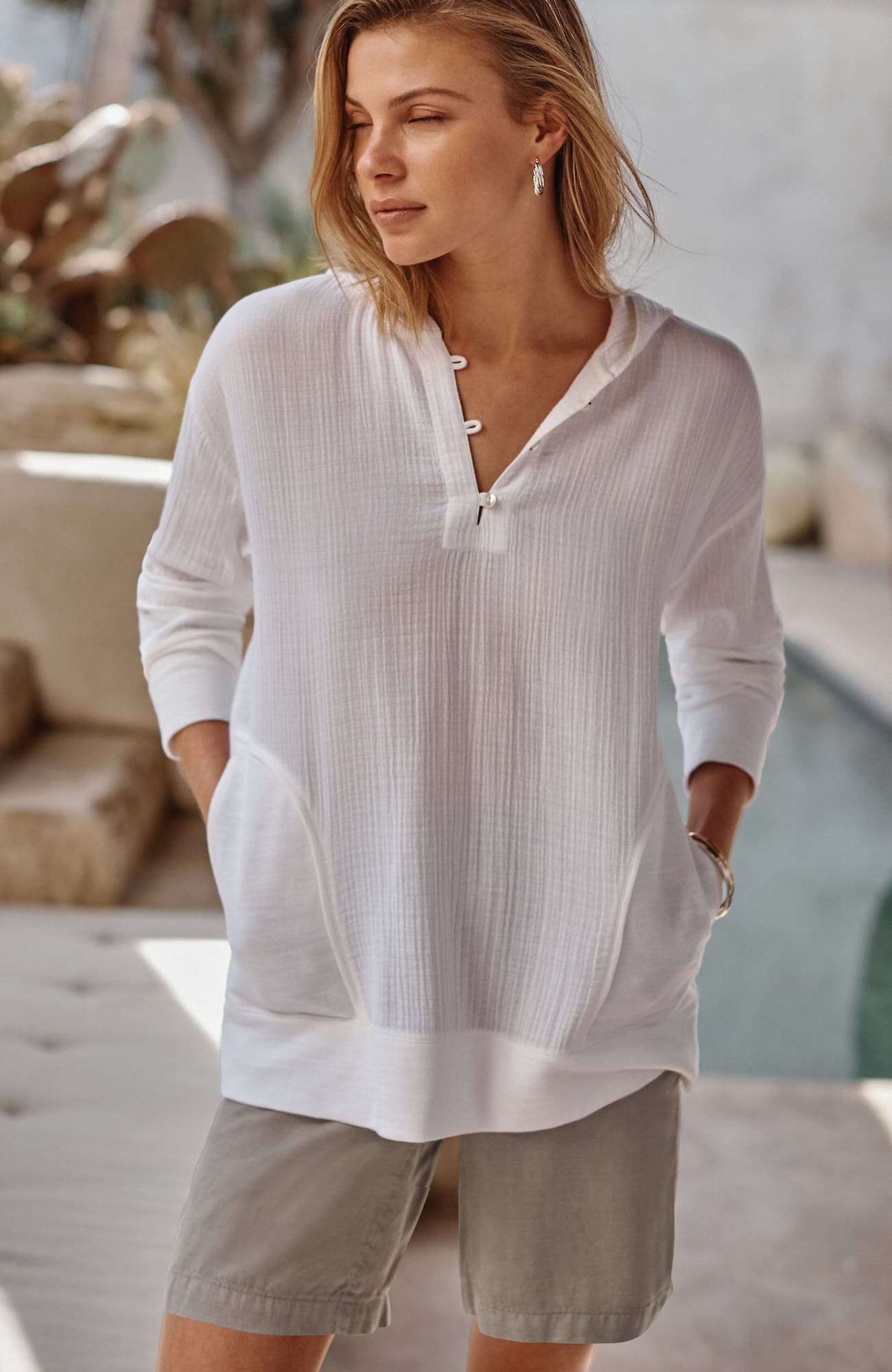 Jjill Petite Pure Jill Soft Linen-blend Shorts In Light Driftwood