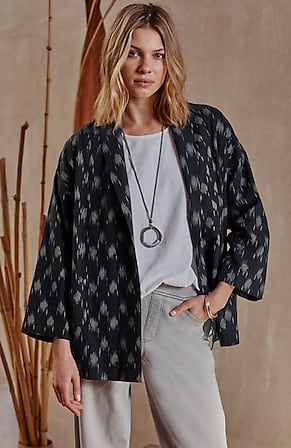 Image for Pure Jill Ikat Open-Front Jacket