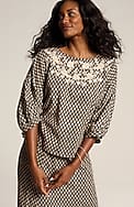 pure jill hand-embroidered top