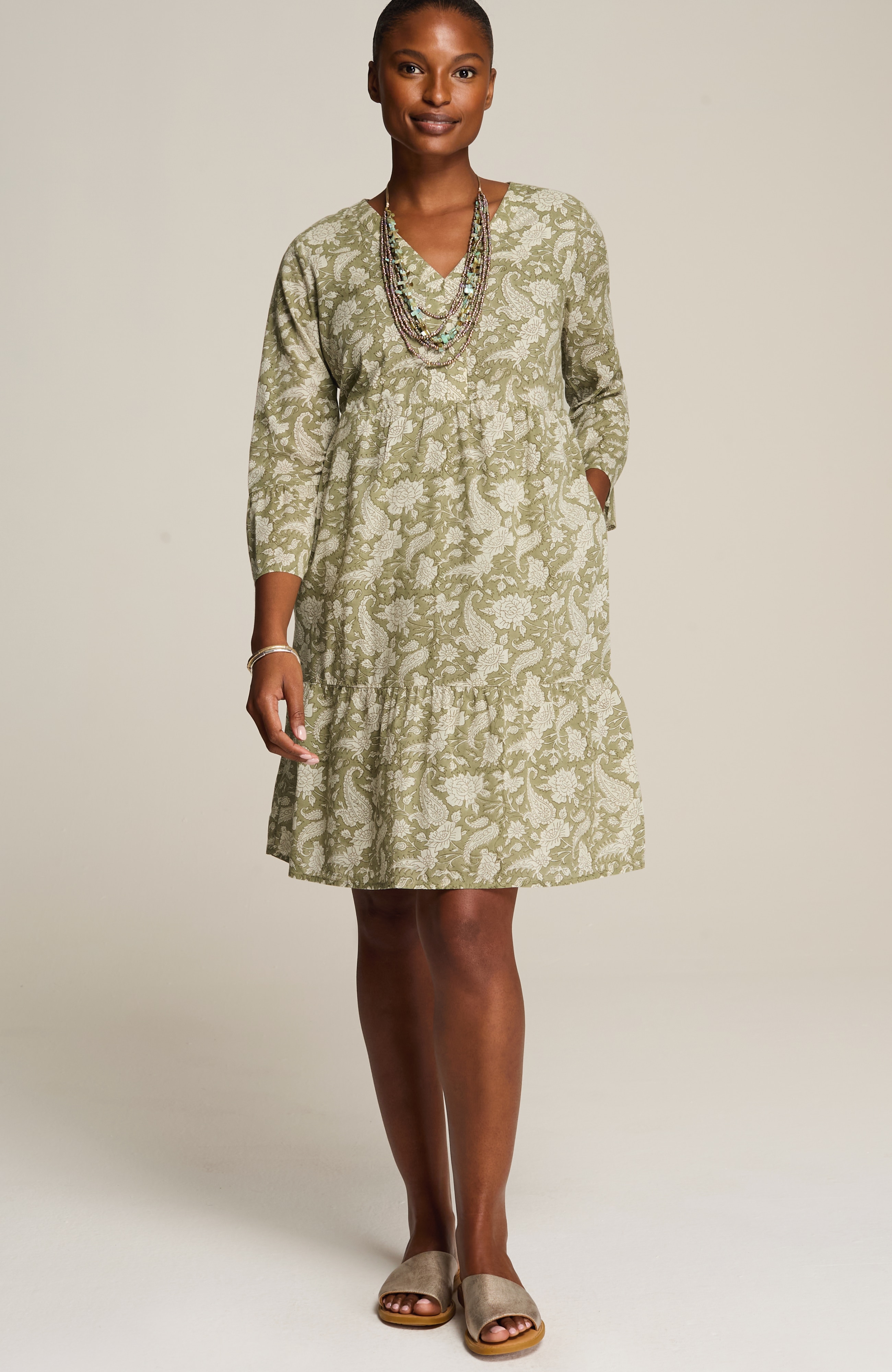 pure jill tiered dress