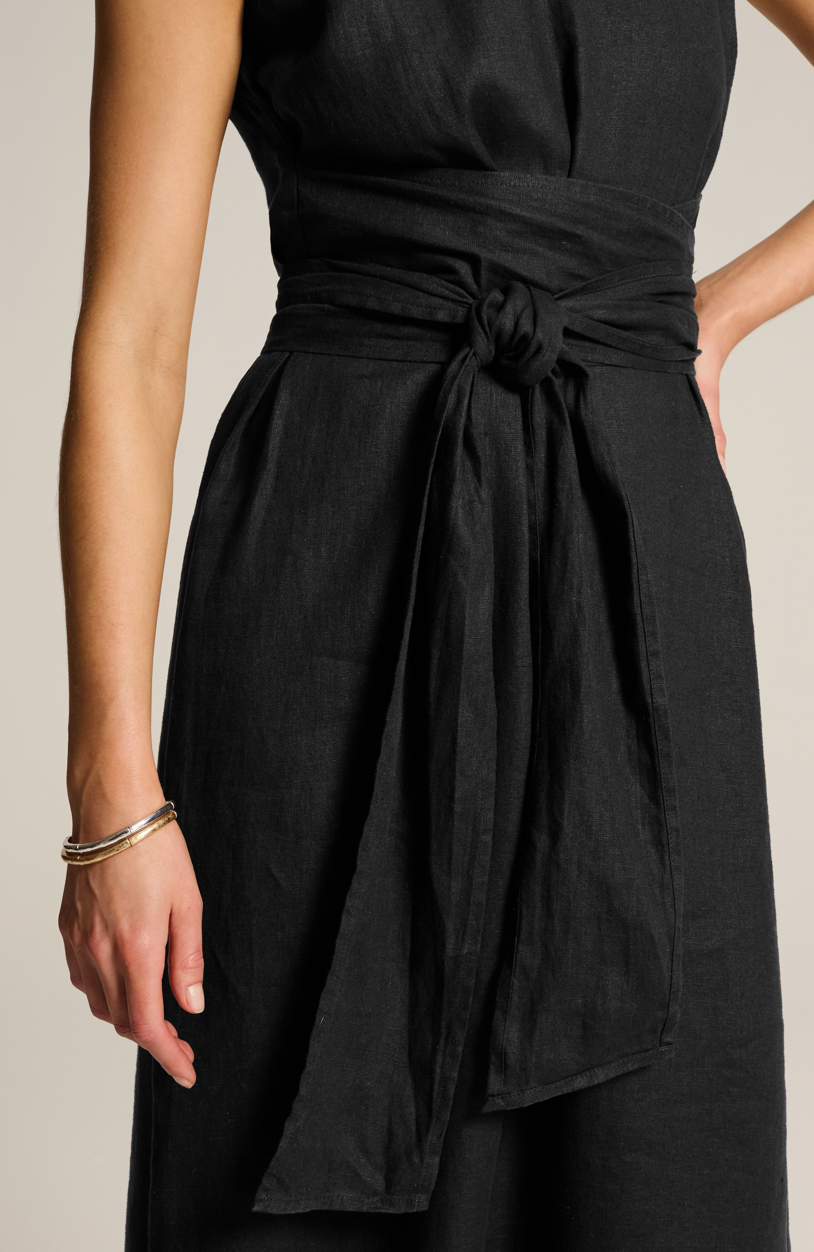 pure jill linen tie-waist maxi