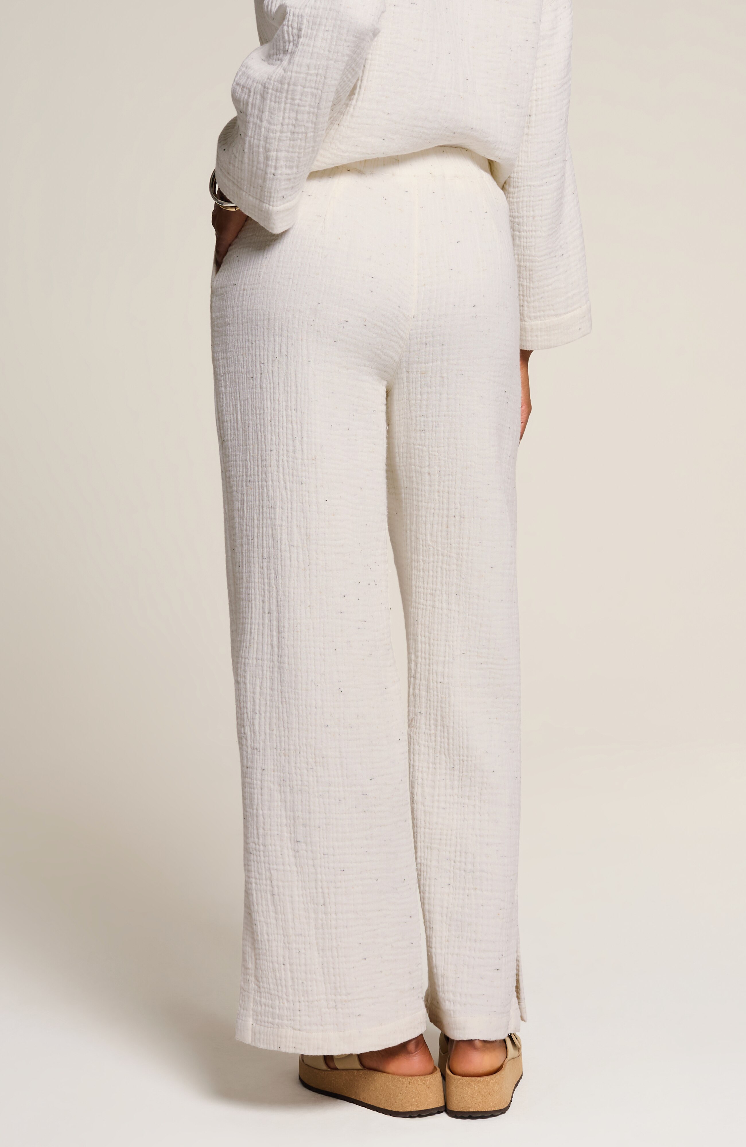 pure jill textured cotton-gauze pants