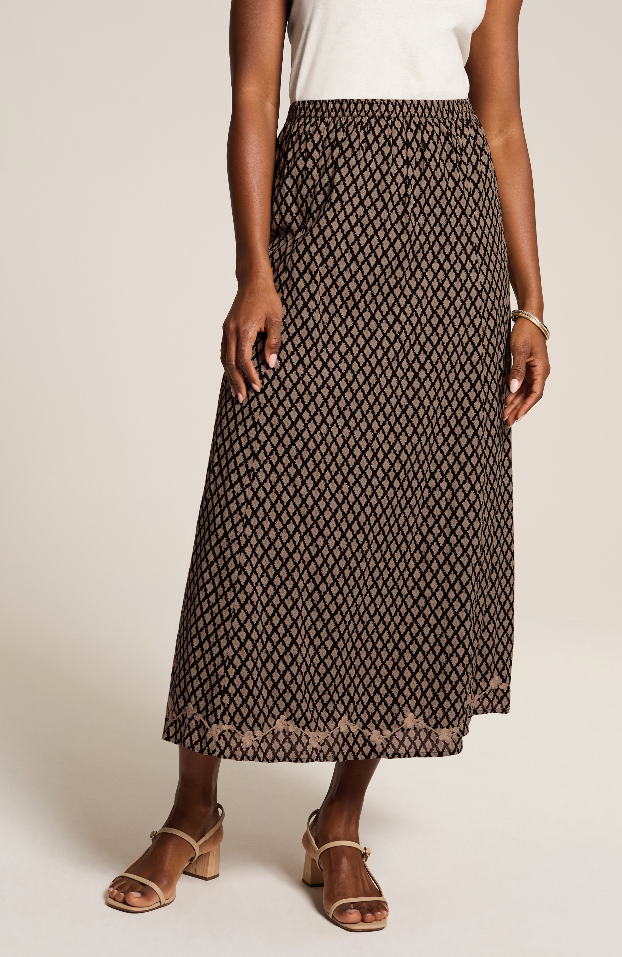 pure jill hand-embroidered skirt