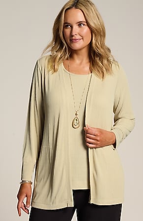 Image for Wearever Textured-Knit Open-Front Jacket