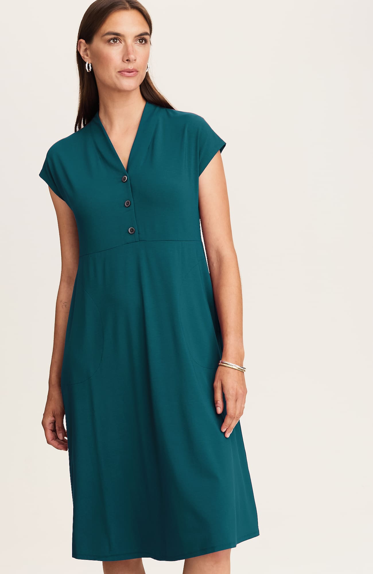 J.Jill Wearever Dolman-Sleeve V-Neck Dress