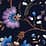 navy blue vibrant jacobean