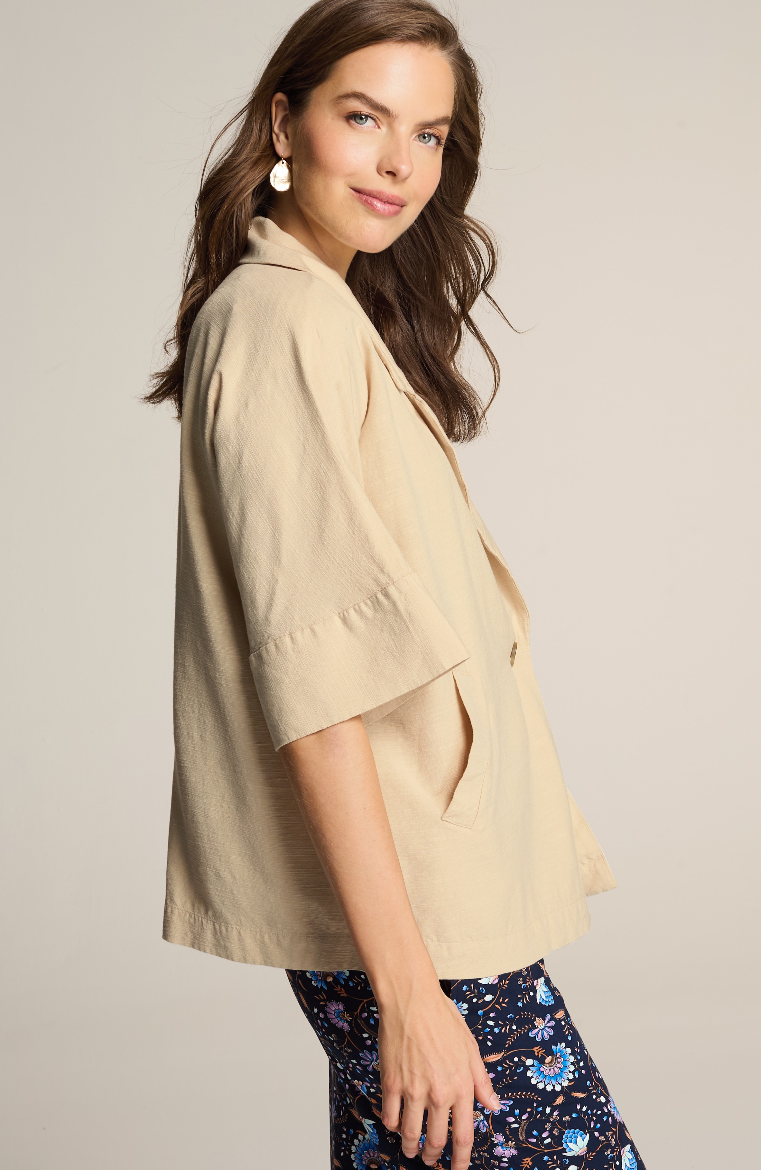 wearever collared one-button jacket