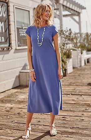 Image for Wearever Double-Face Jersey Boat-Neck Dress
