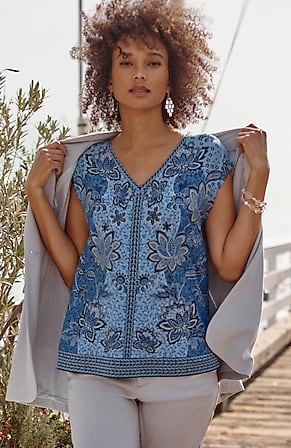 Image for Wearever Placed-Print Border Top