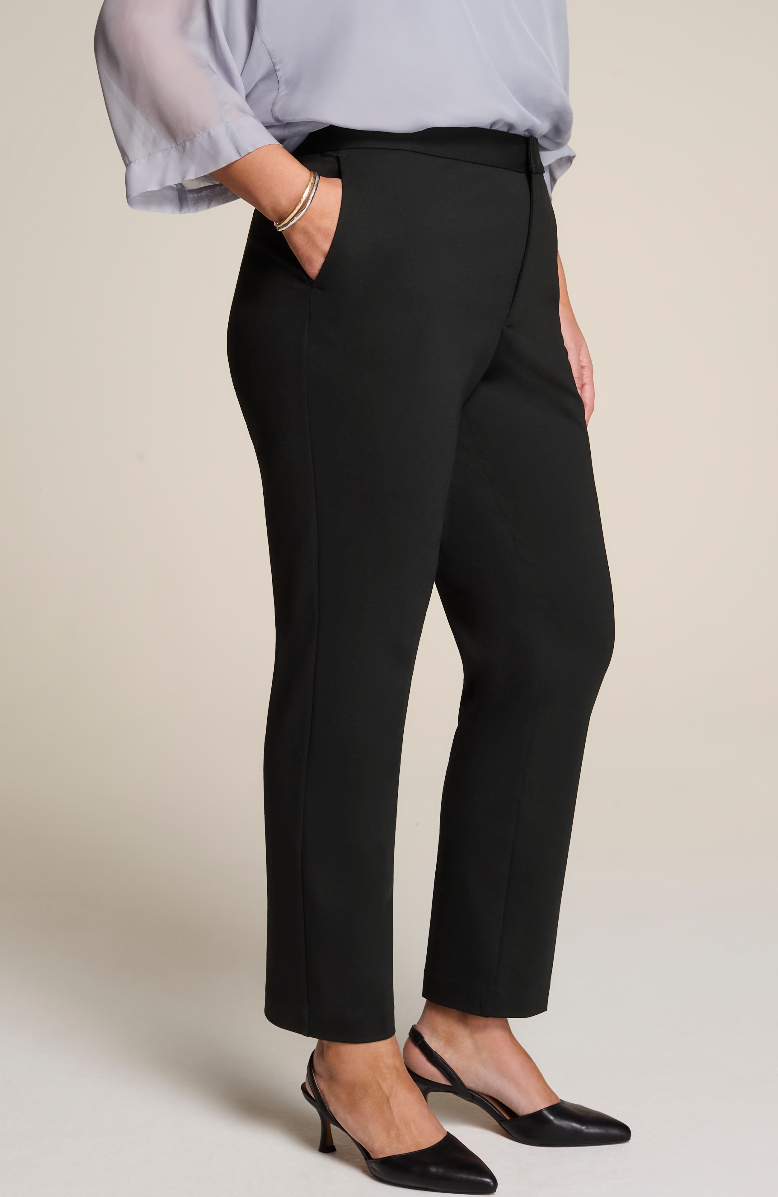 WE POLISHED KNIT SLIM -LEG TROUSERS | JJill