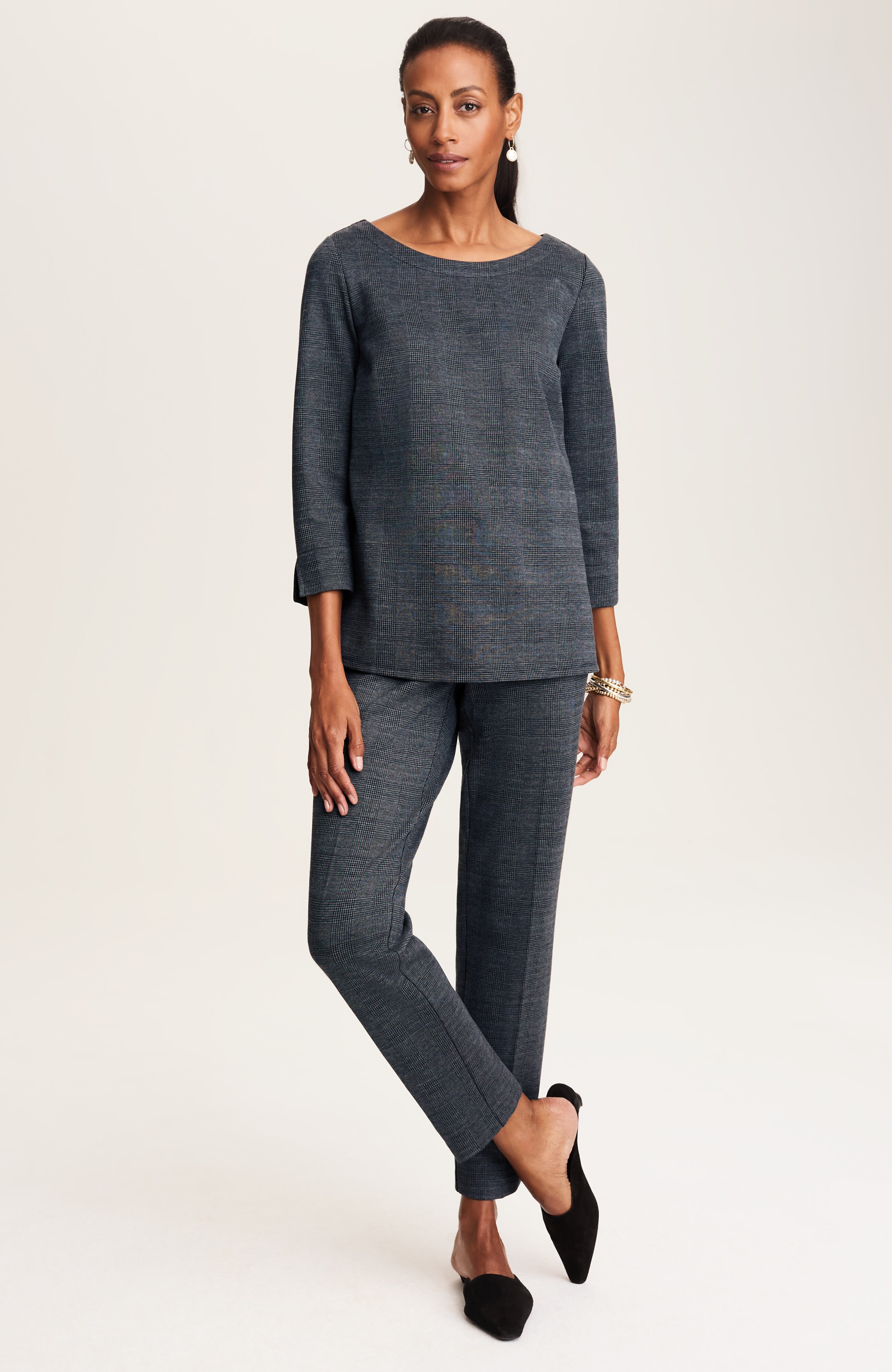 Wearever Polished-Knit Slim-Leg Trousers | JJill