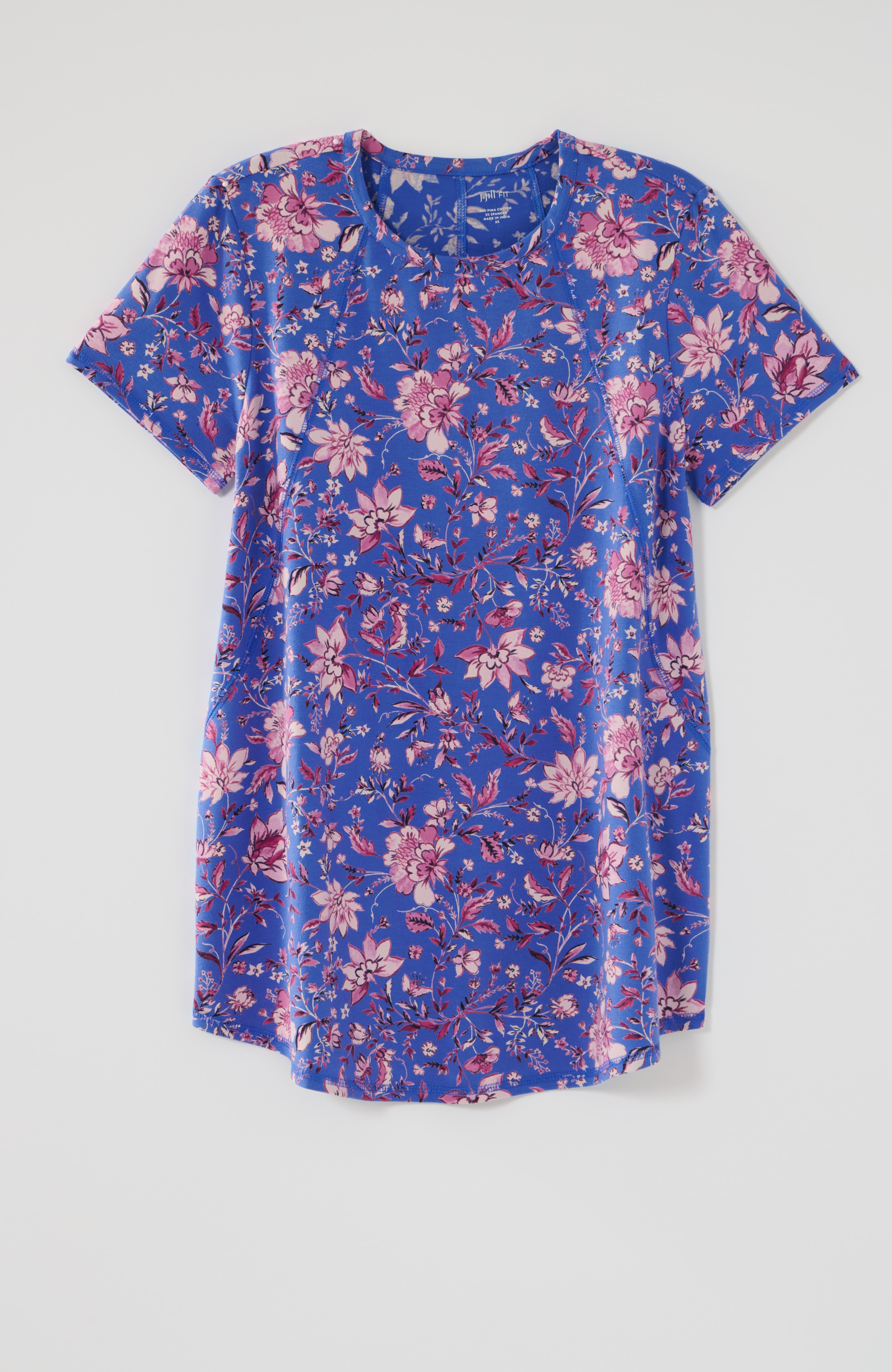 ito 作家　jump slim harf sleeve (smokypink) Sally Smocked Top | Pink Multi