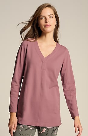 Image for Fit French Terry V-Neck Tunic