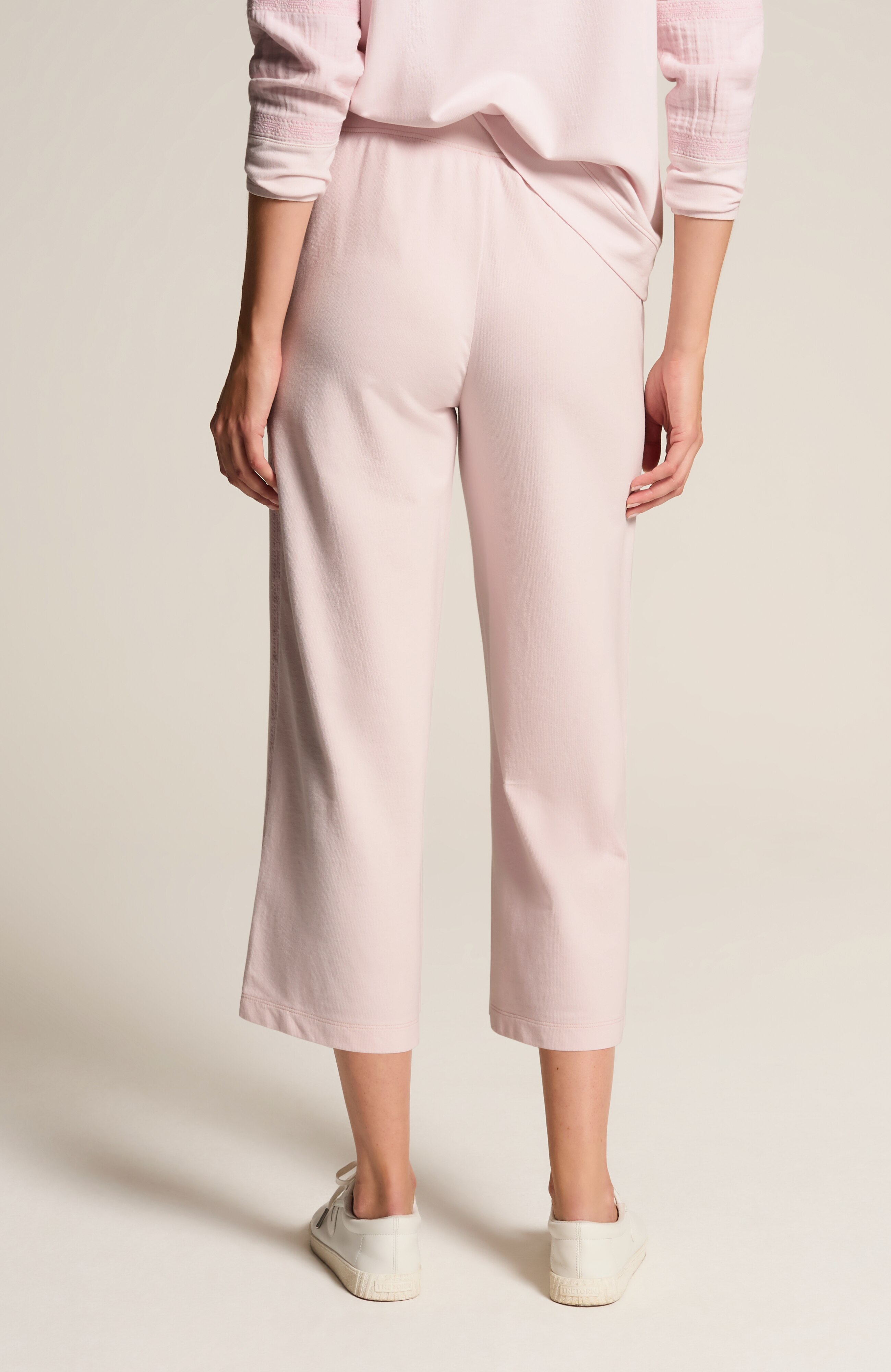 fit garment-dyed embroidered wide-leg crops