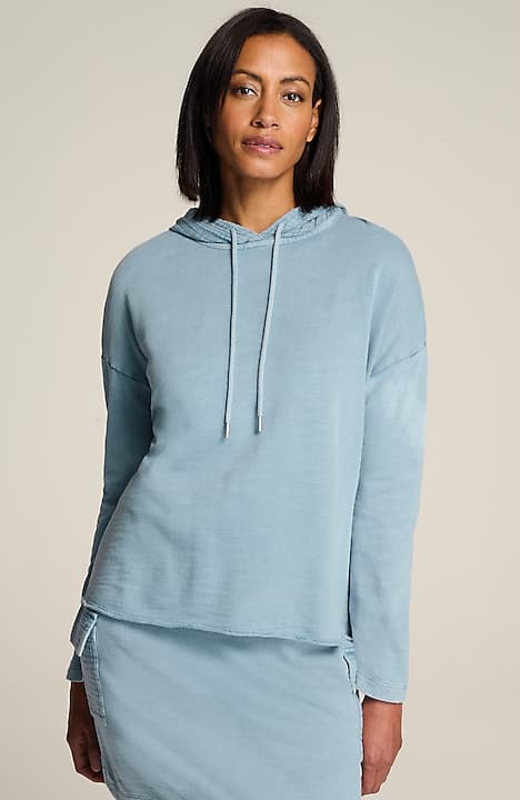 fit slub-terry garment-dyed hoodie