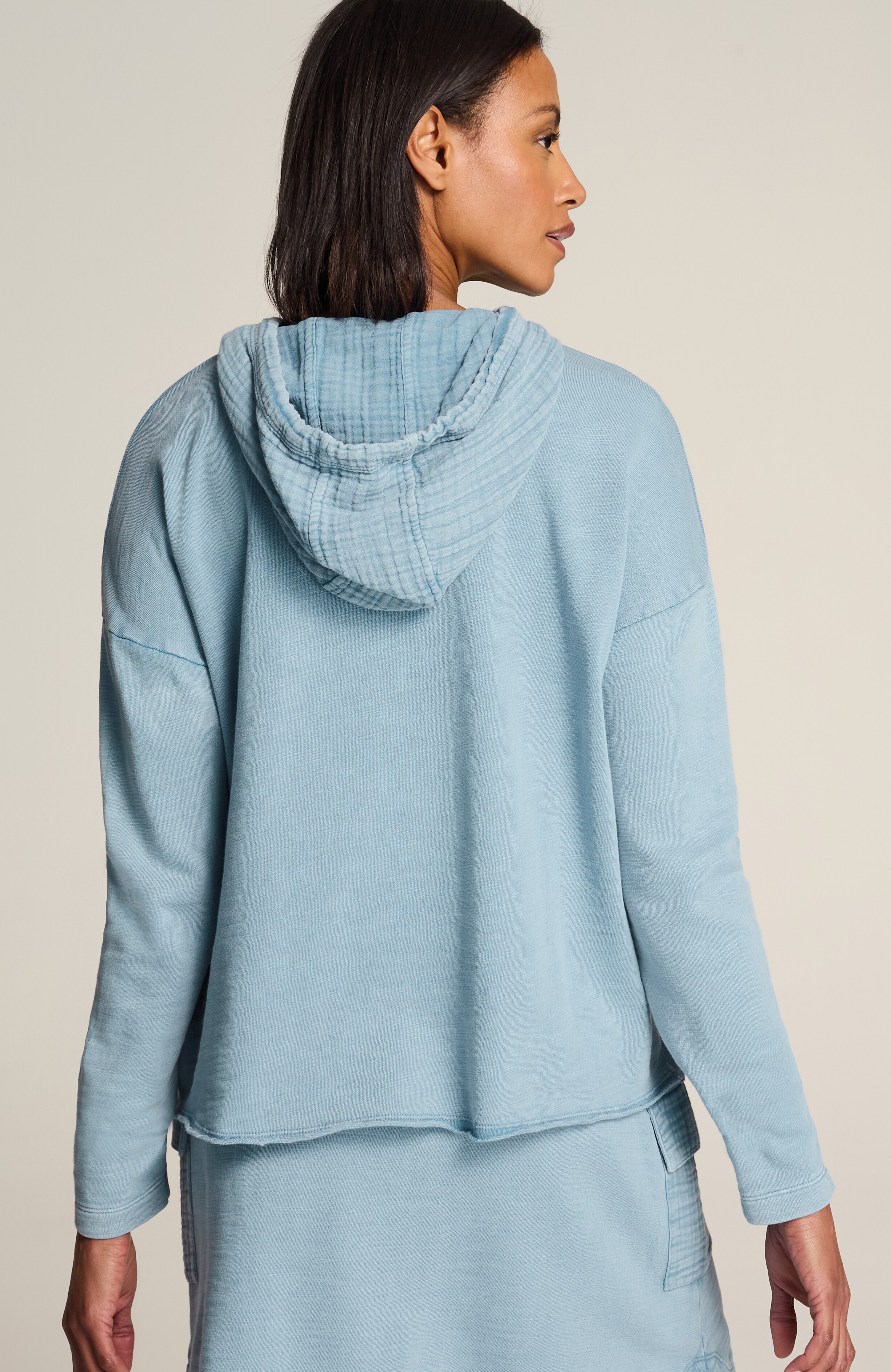 fit slub-terry garment-dyed hoodie