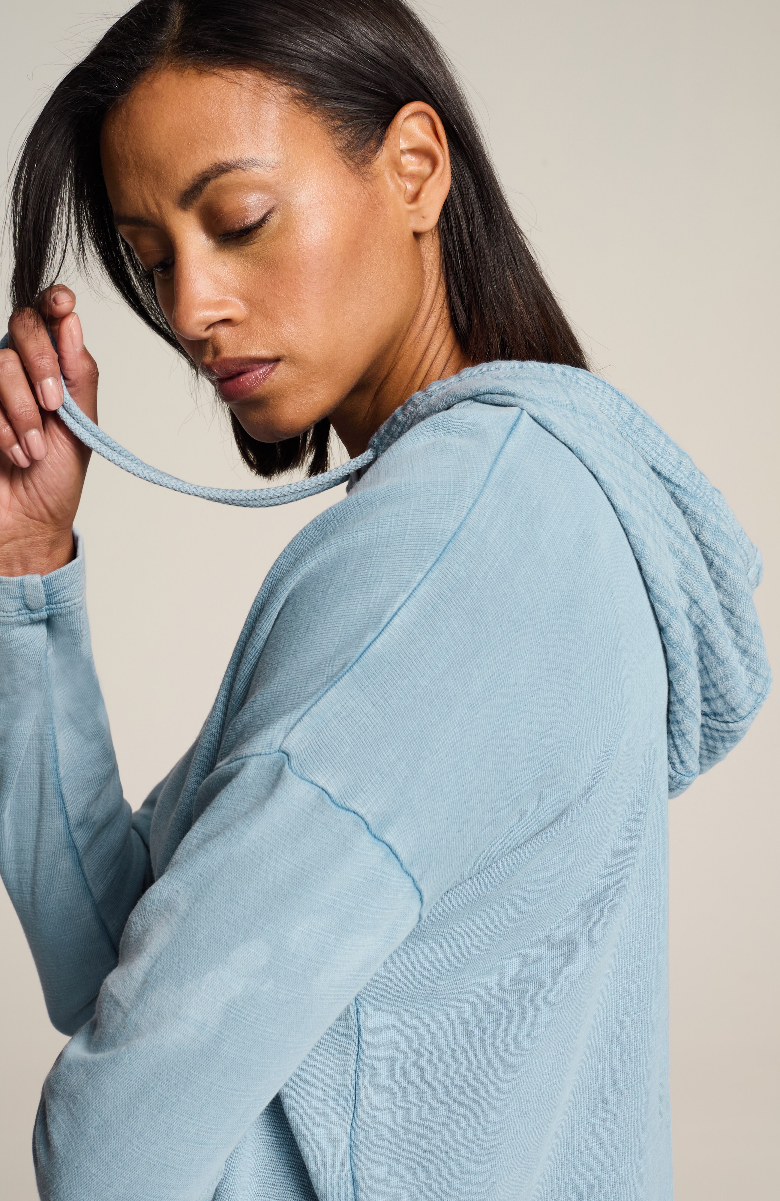 fit slub-terry garment-dyed hoodie