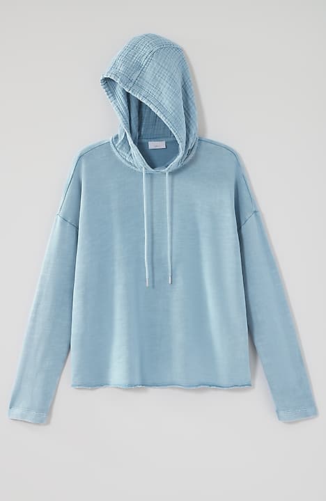fit slub-terry garment-dyed hoodie