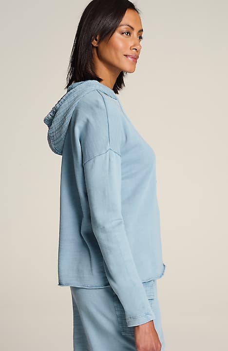 fit slub-terry garment-dyed hoodie