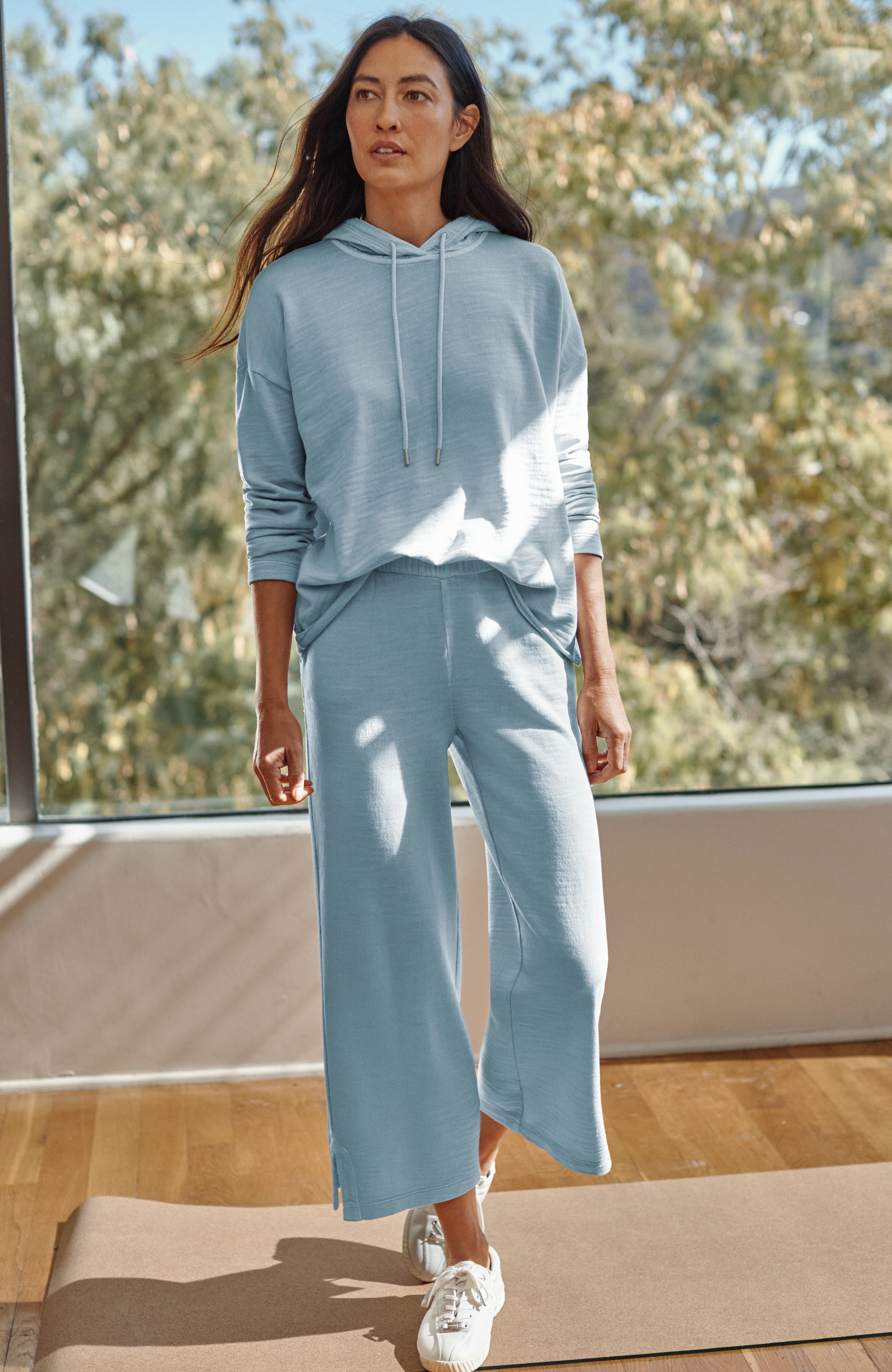 fit slub-terry garment-dyed crops