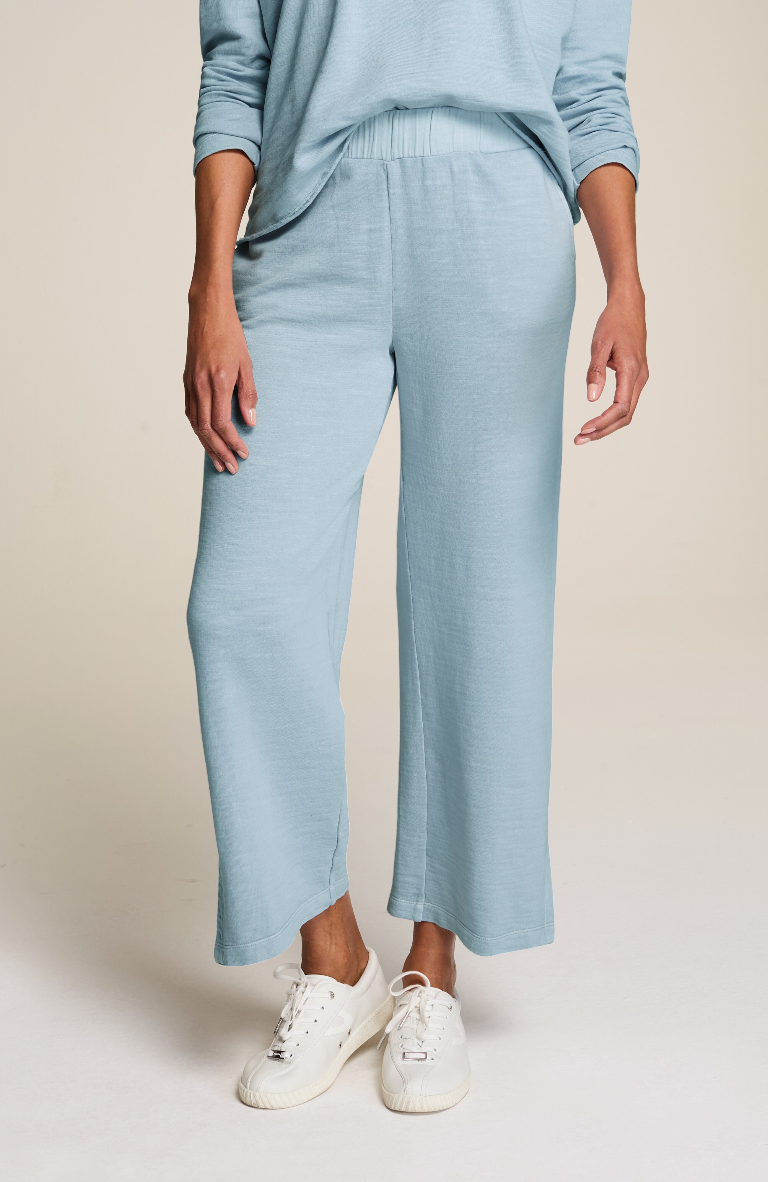 fit slub-terry garment-dyed crops