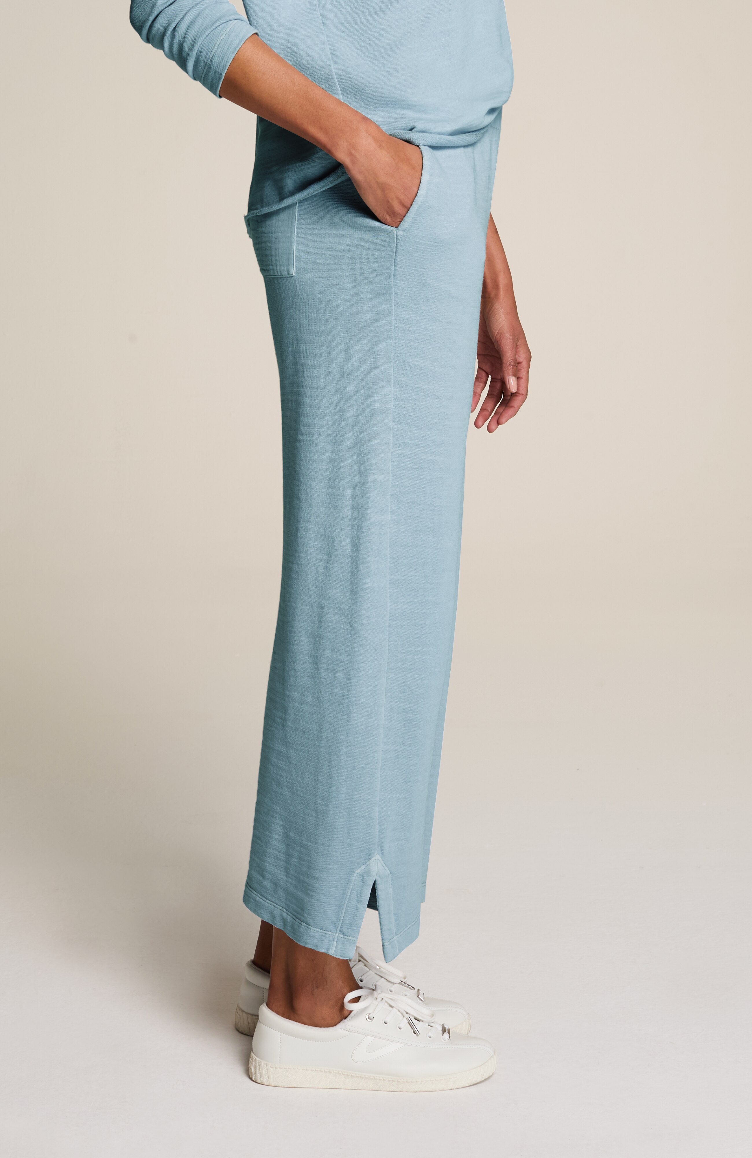 fit slub-terry garment-dyed crops