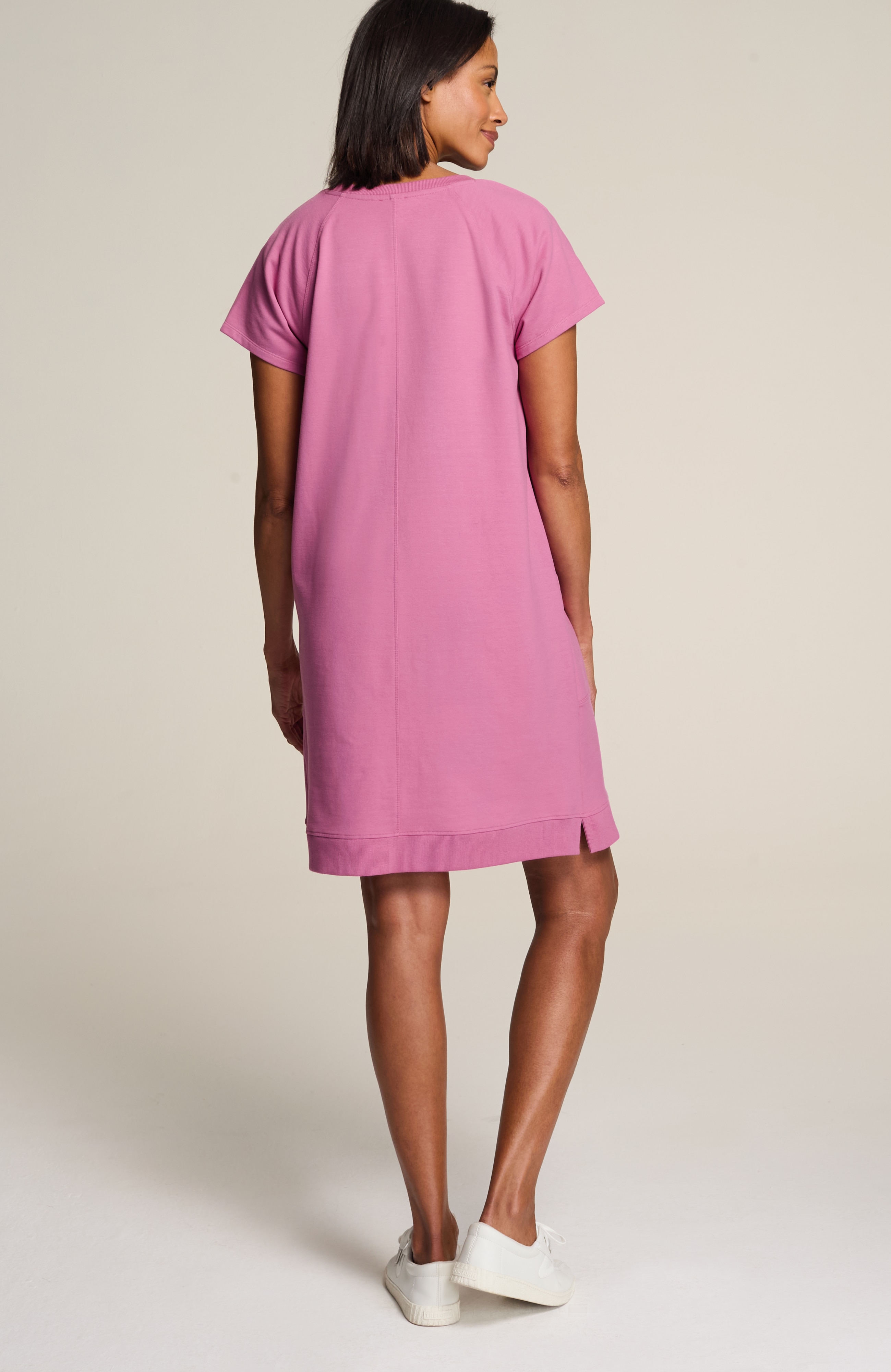 fit elevate terry seamed pocket dress